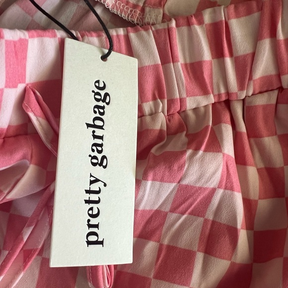Pretty Garbage Pink Checkered Shorts, size small, NWT, boutique, sleep, summer - Picture 7 of 7